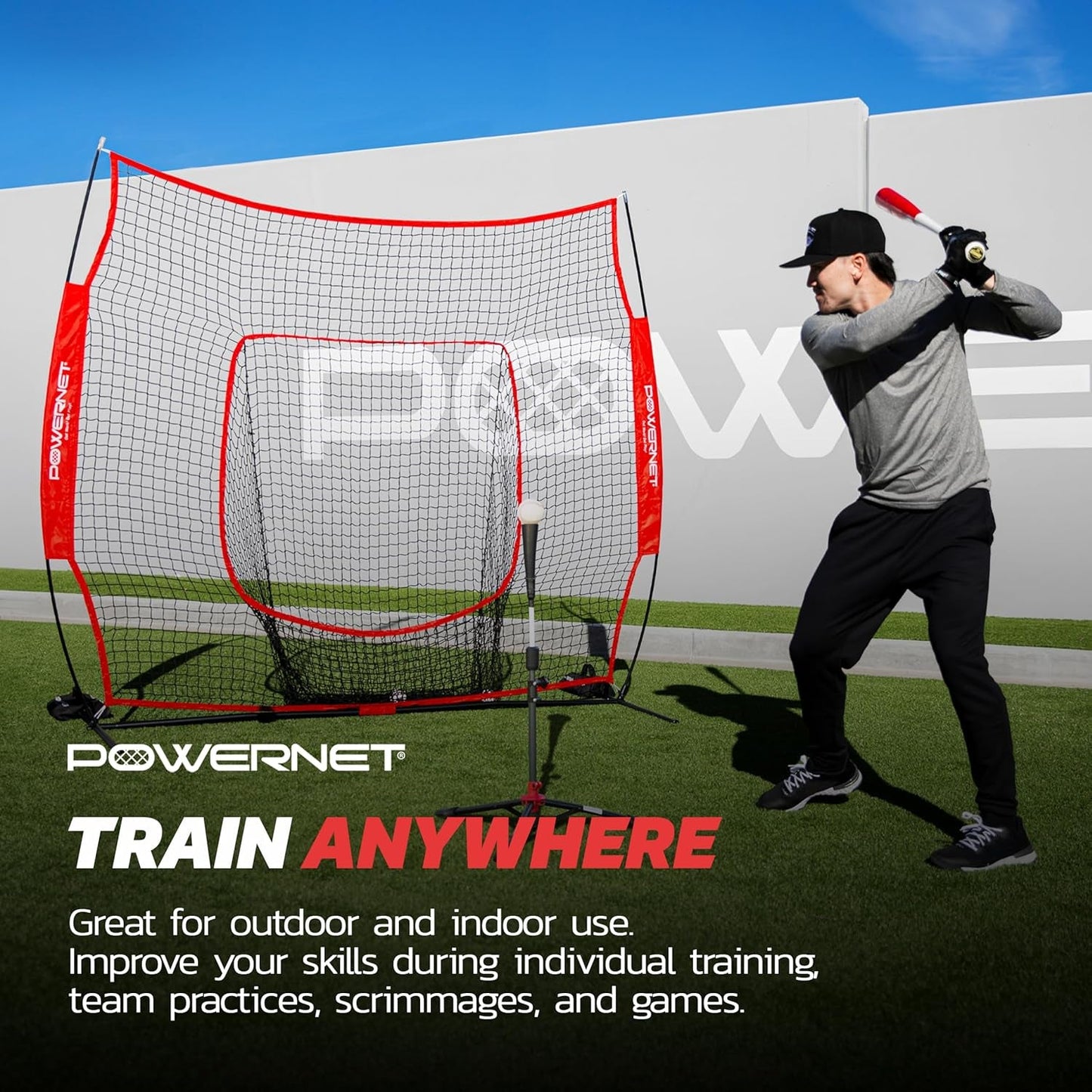 Baseball & Softball Batting Tee, Adjustable Height Batting Tee 27.5" - 44", Portable Outdoor Baseball Training Equipment for Hitting Training
