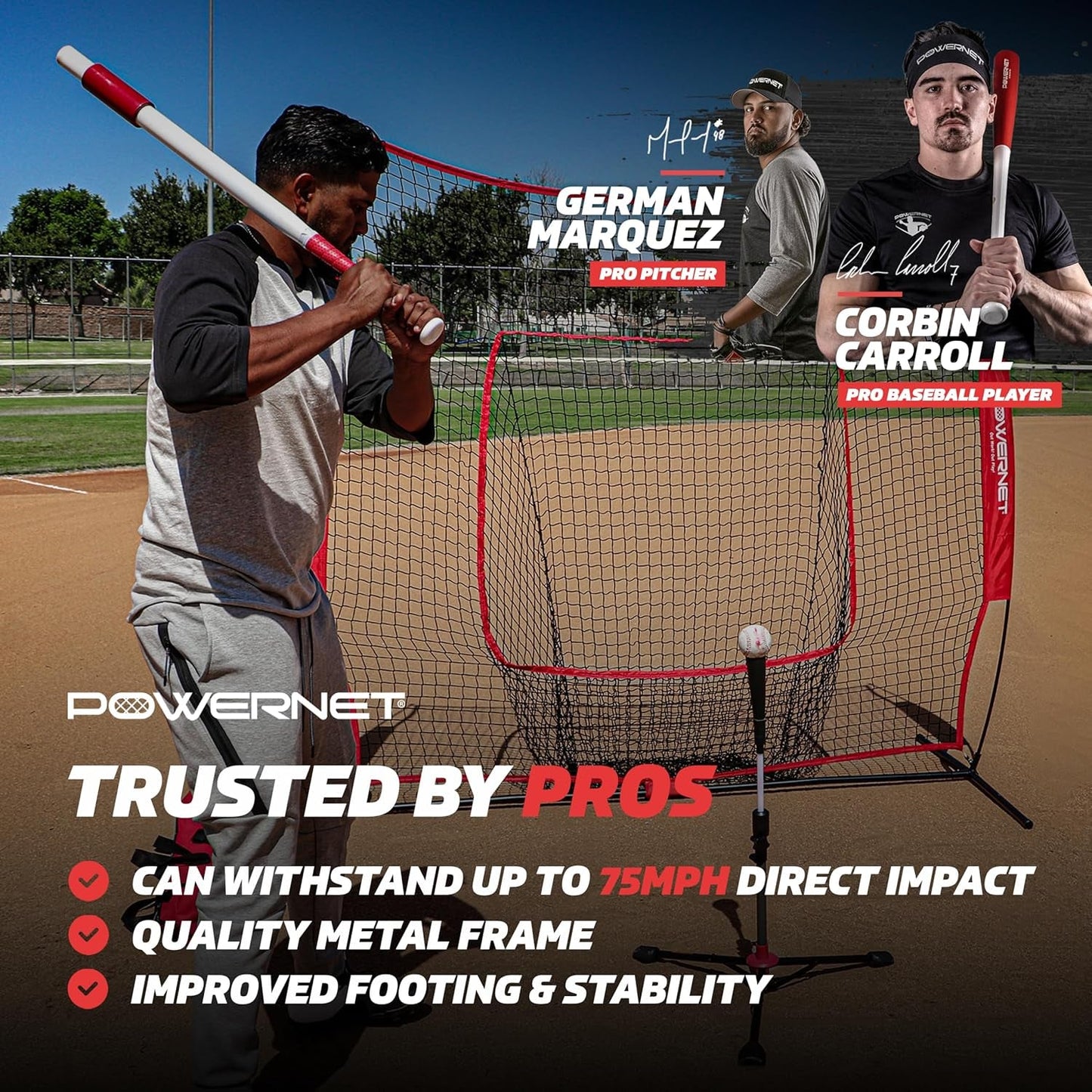 Baseball & Softball Batting Tee, Adjustable Height Batting Tee 27.5" - 44", Portable Outdoor Baseball Training Equipment for Hitting Training