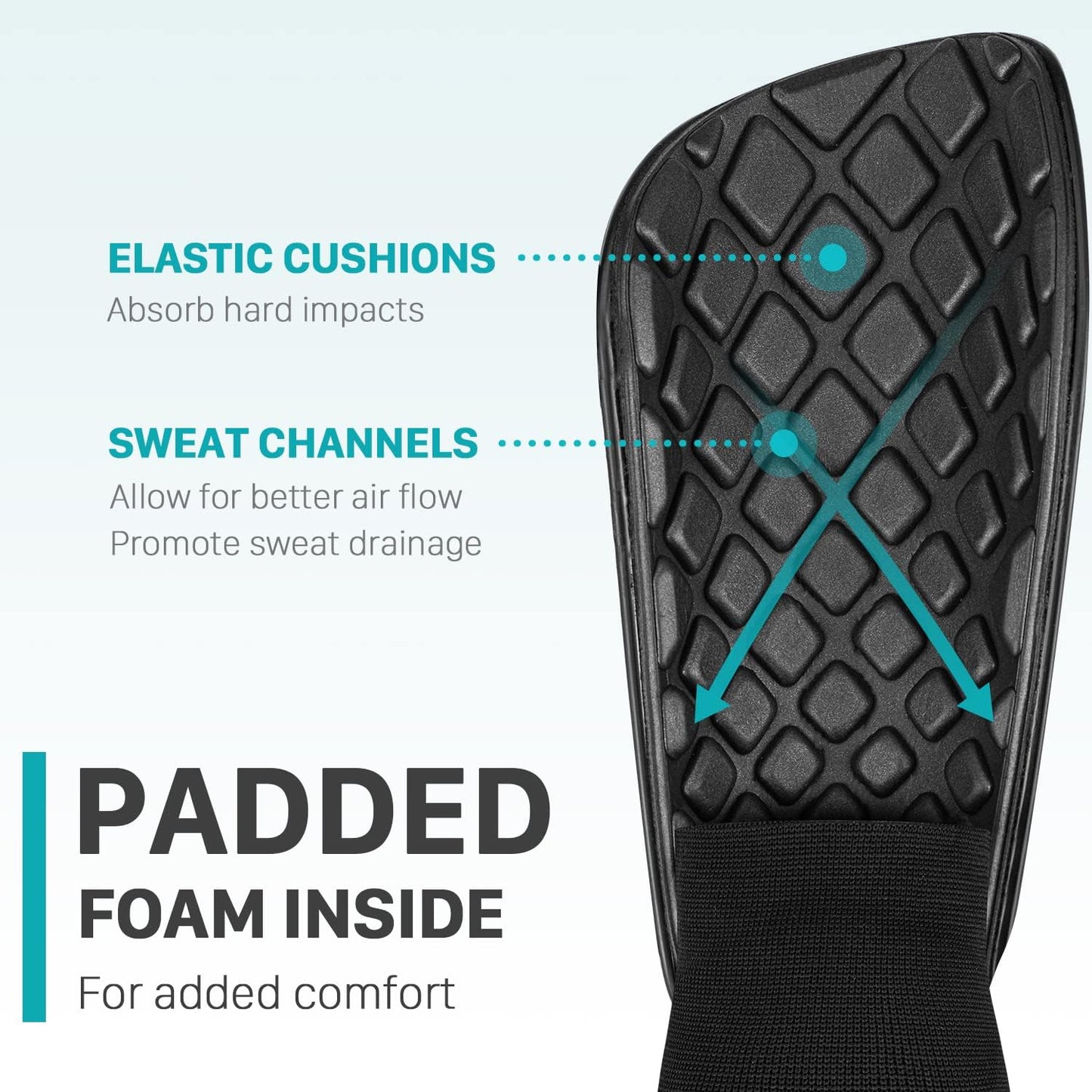 Soccer Shin Guards for Kids Youth Adults with Adjutable Ankle Straps - Protective Soccer Equipment for Junior Boys Girls
