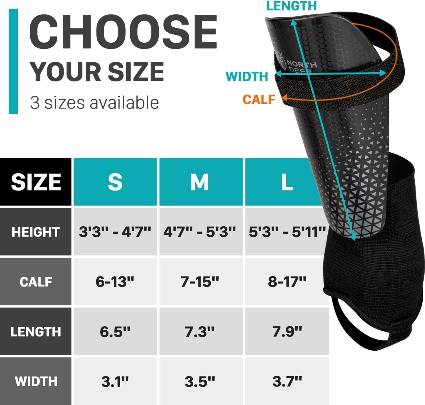 Soccer Shin Guards for Kids Youth Adults with Adjutable Ankle Straps - Protective Soccer Equipment for Junior Boys Girls