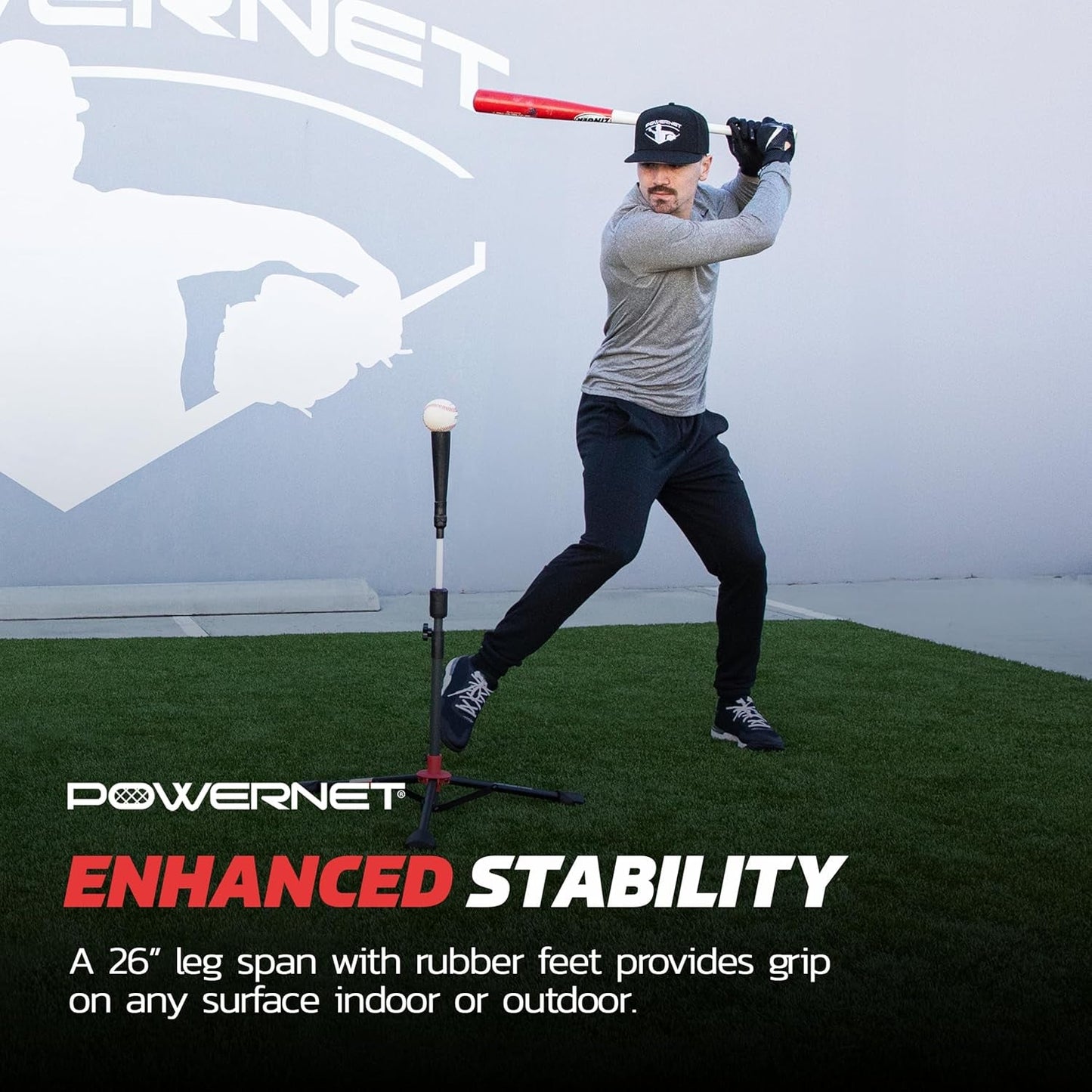 Baseball & Softball Batting Tee, Adjustable Height Batting Tee 27.5" - 44", Portable Outdoor Baseball Training Equipment for Hitting Training