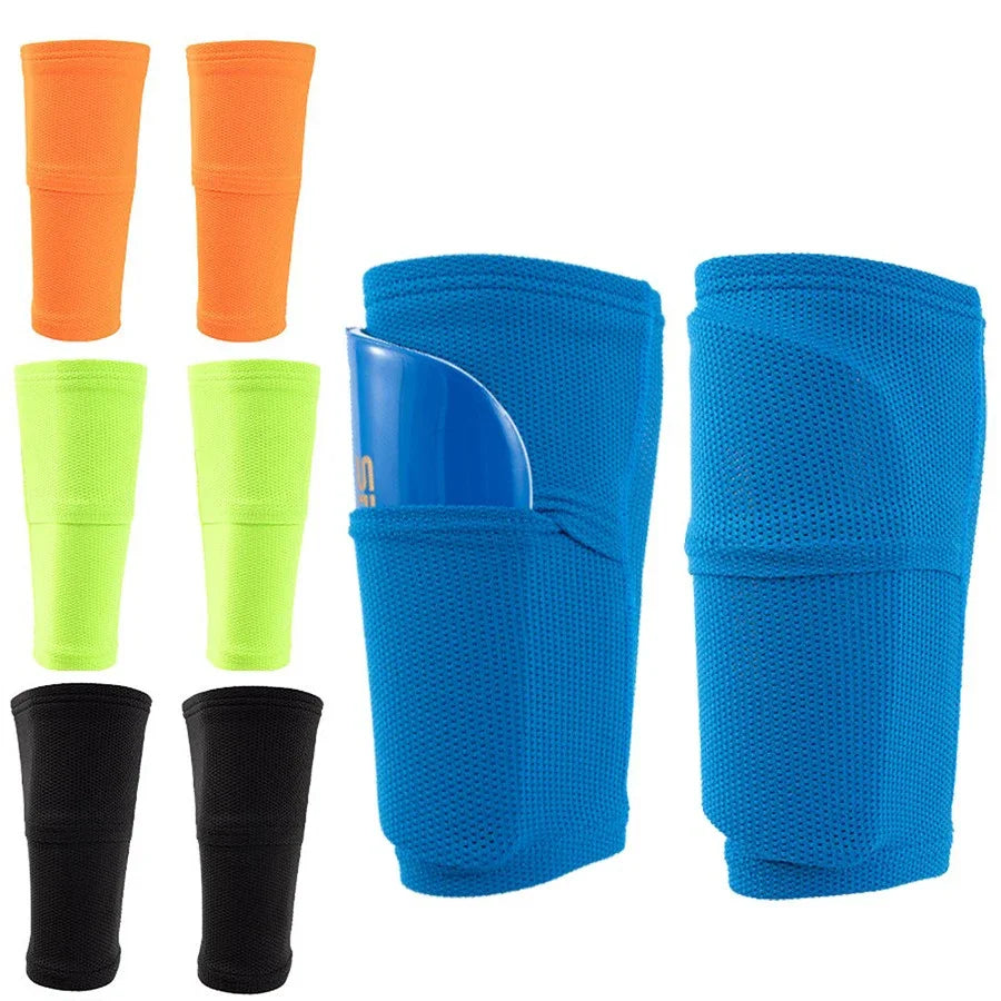 Football Equipment Adults Kids Soccer Shin Guards with Pocket Cover Calf Sleeve Non Slip Soccer Sock with Football Leg Shinguard