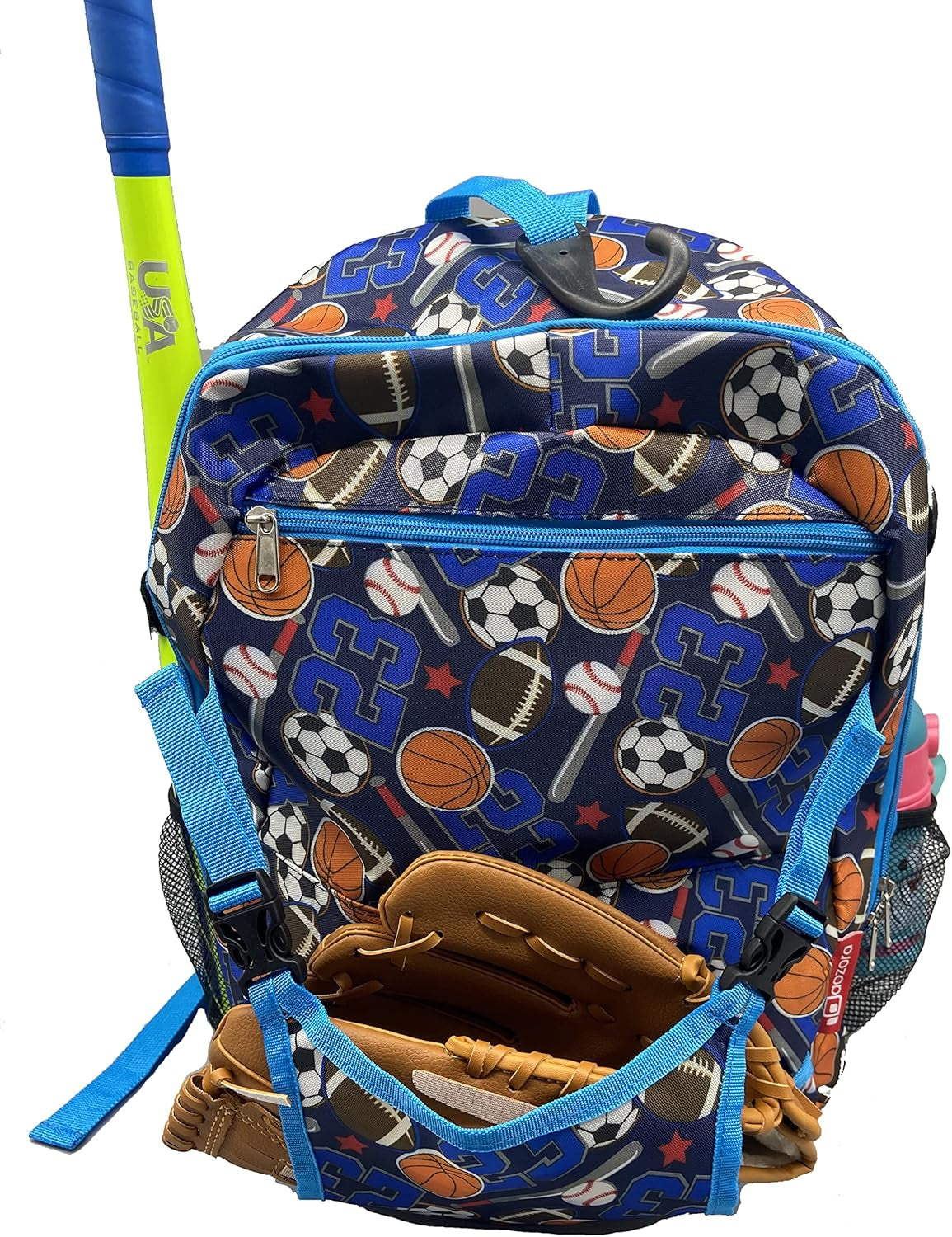 Youth Tball and Baseball Backpack Bag Lightweight Baseball Bag Hold Bats, Helmet, Glove, Caps, Valuables Pocket, Fence Hook