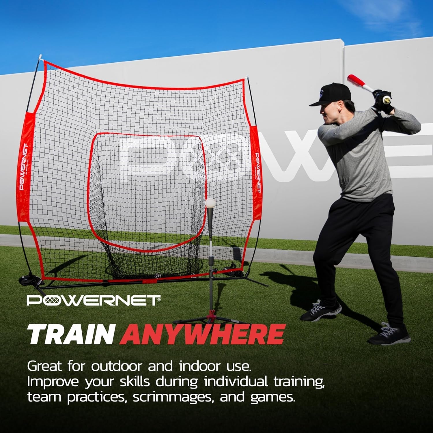 Baseball & Softball Batting Tee, Adjustable Height Batting Tee 27.5" - 44", Portable Outdoor Baseball Training Equipment for Hitting Training