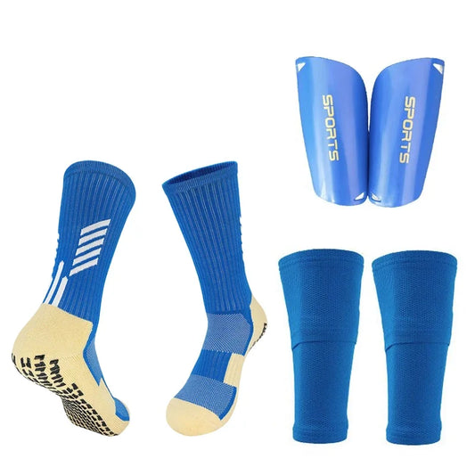 Football Equipment Adults Kids Soccer Shin Guards with Pocket Cover Calf Sleeve Non Slip Soccer Sock with Football Leg Shinguard