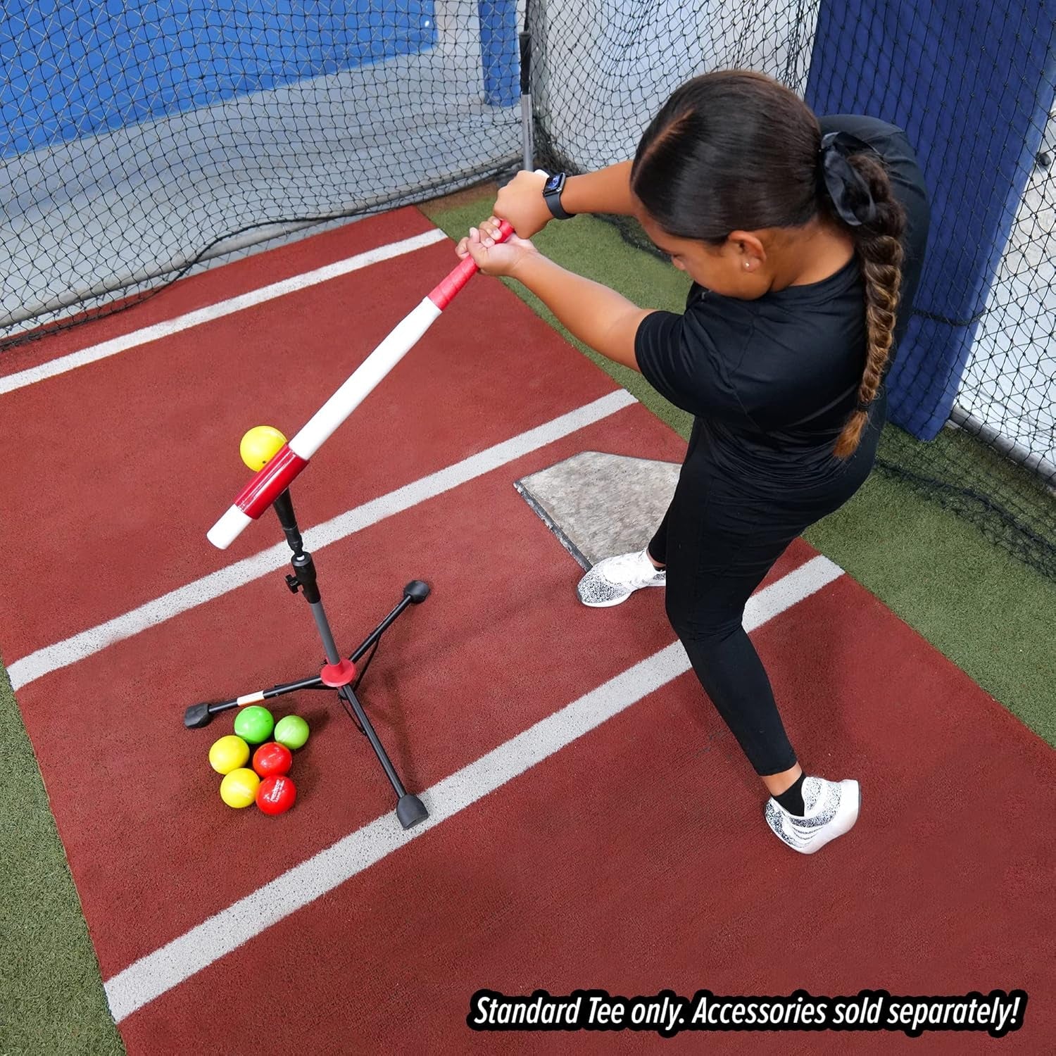 Baseball & Softball Batting Tee, Adjustable Height Batting Tee 27.5" - 44", Portable Outdoor Baseball Training Equipment for Hitting Training