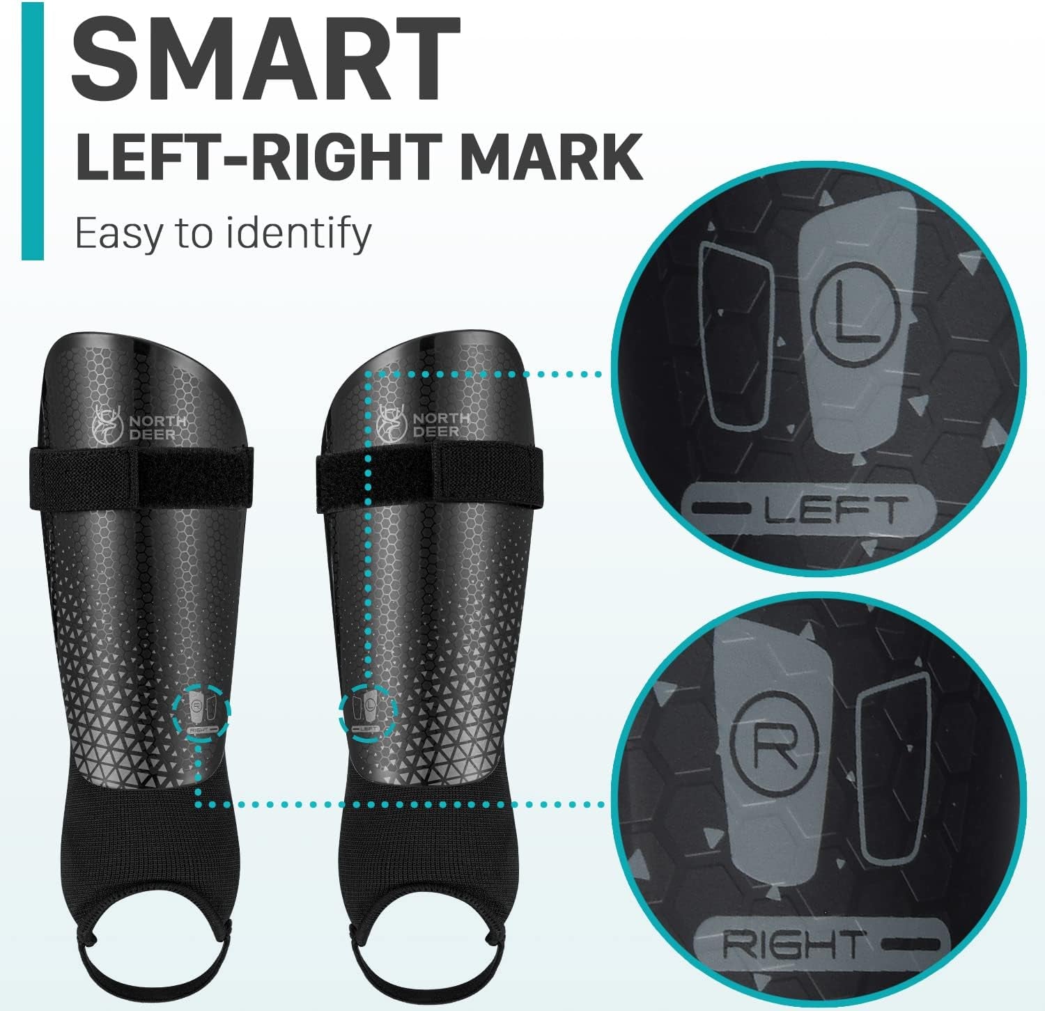 Soccer Shin Guards for Kids Youth Adults with Adjutable Ankle Straps - Protective Soccer Equipment for Junior Boys Girls